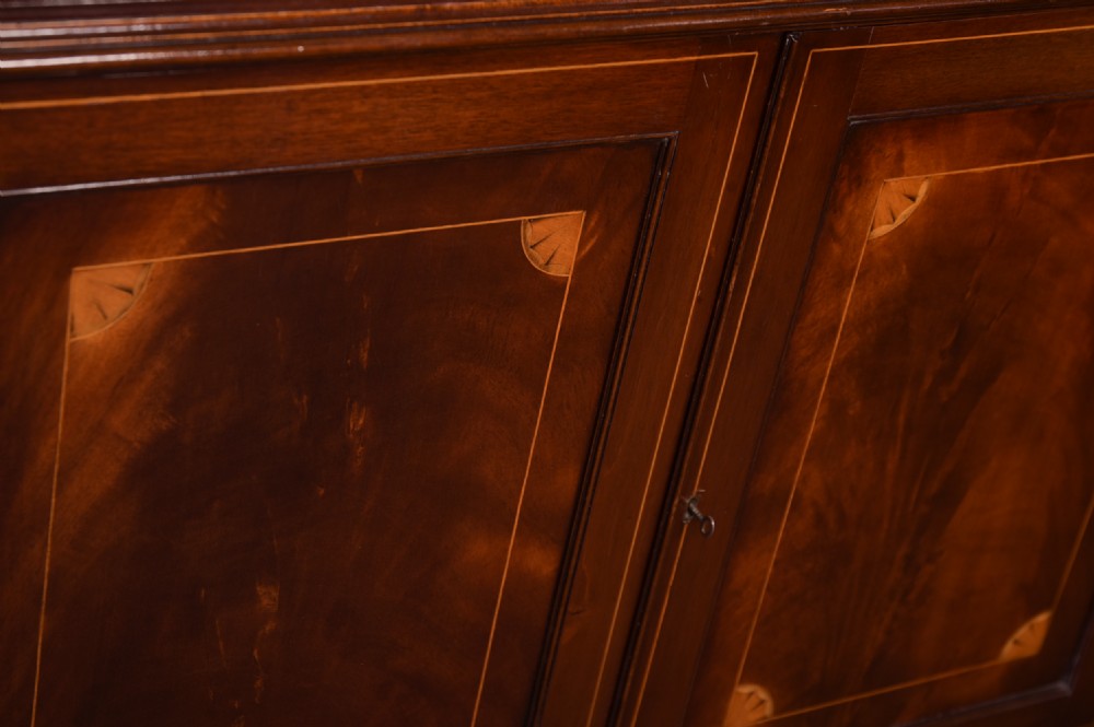 Fabulous over sized Edwardian inlaid mahogany corner cabinet  View V