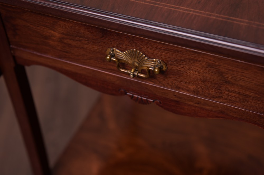 Edwardian inlaid rosewood occasional drop leaf table   View II
