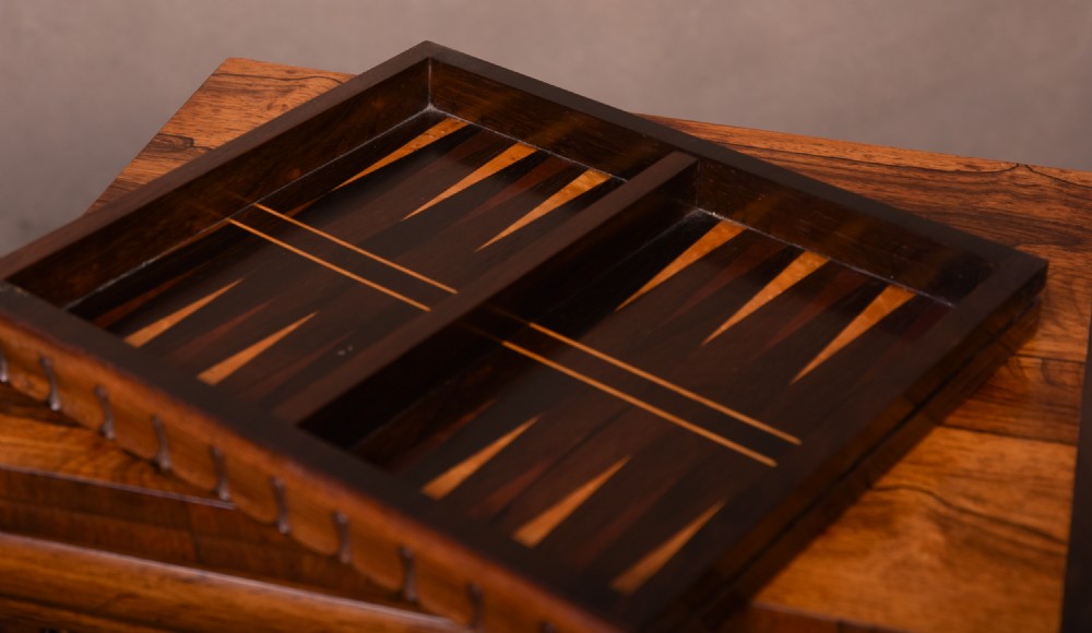 Victorian Rosewood turnover games table  View XV