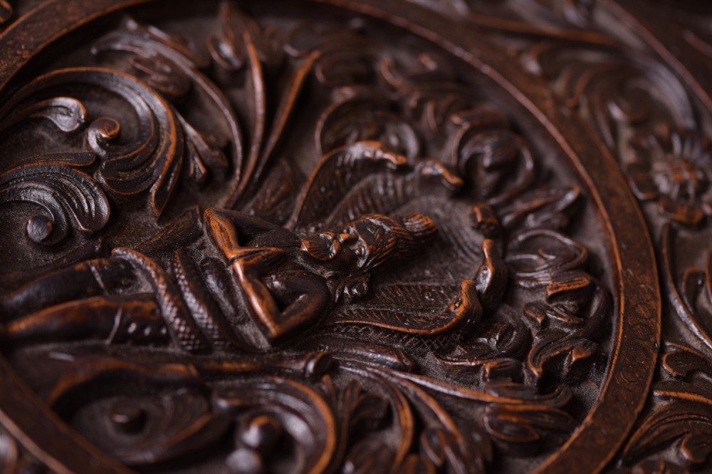 late 19th century Carved indian set of 3 tables View X