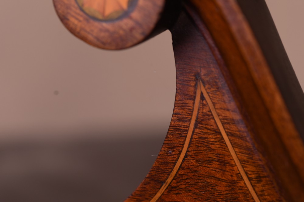 Neat Edwardian Inlaid Mahogany hanging corner cabinet  View IV