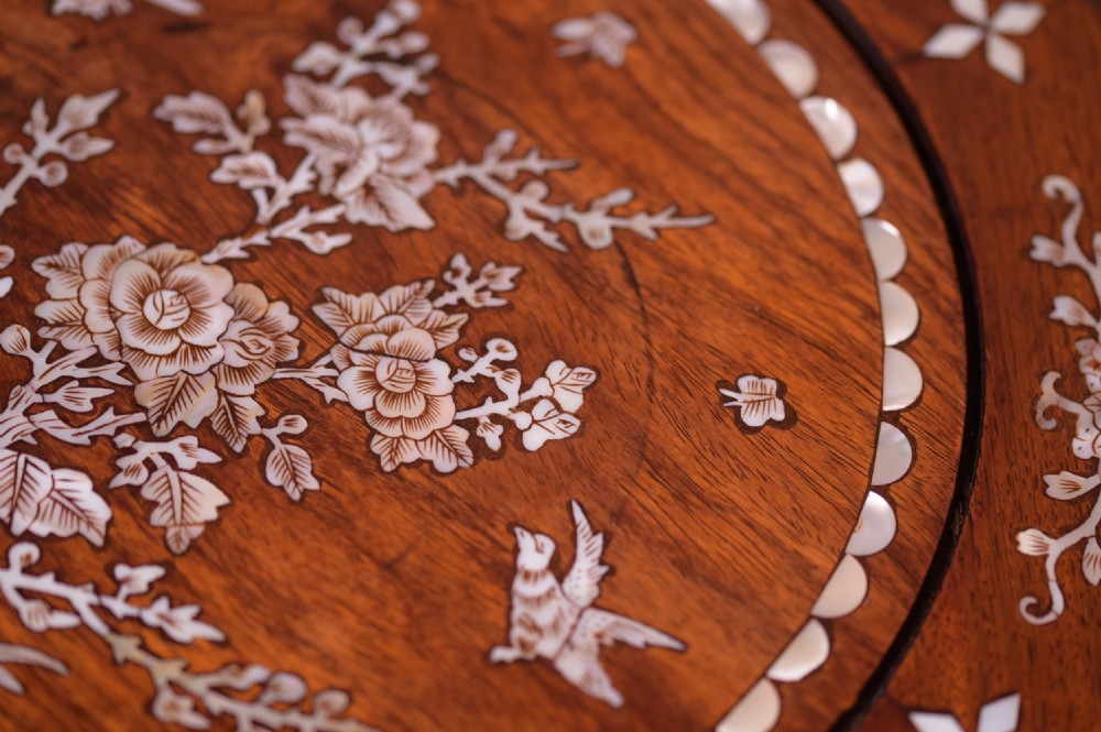 Pair of inlaid Chinese Barrel side tables View VI
