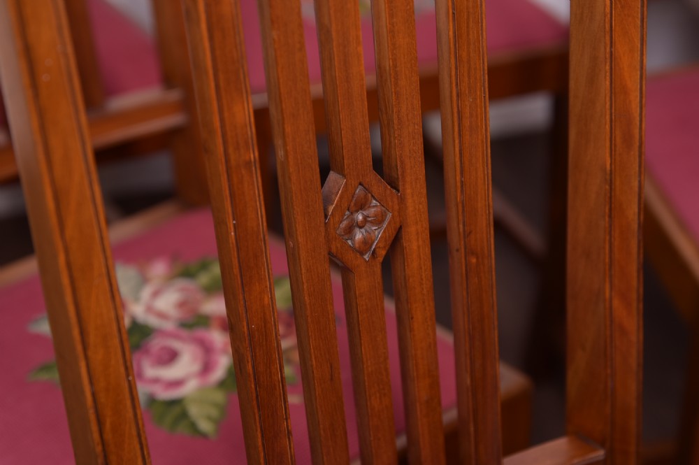 Set of 12 Edwardian Mahogany dining room chairs  View V