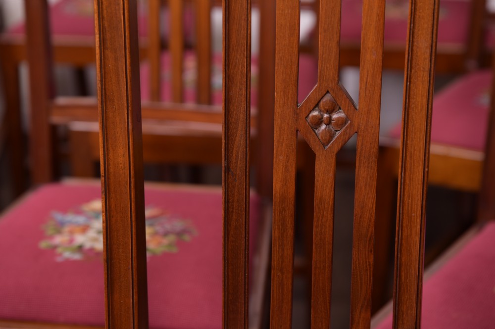 Set of 12 Edwardian Mahogany dining room chairs  View VI