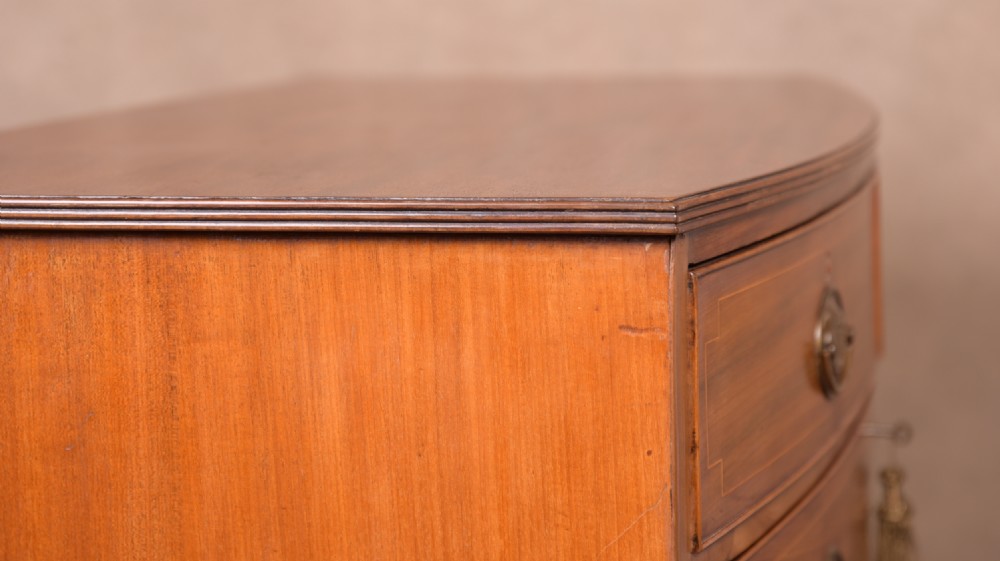 Handsome Georgian Mahogany Bow front chest of drawers  View XV