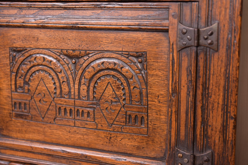 Neat Carved oak sideboard  View IV