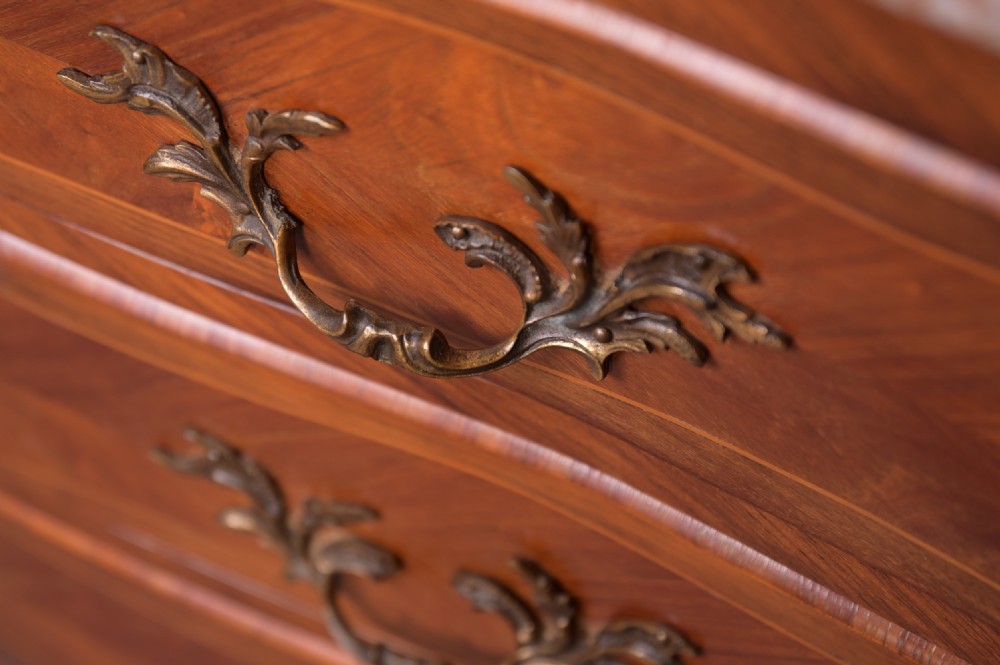 Superb 19th Century serpentine fronted Rosewood marble top Commode Chest View II