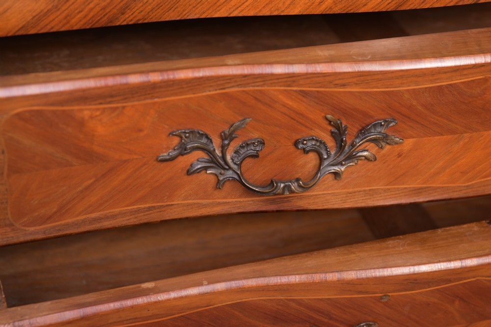 Superb 19th Century serpentine fronted Rosewood marble top Commode Chest View X