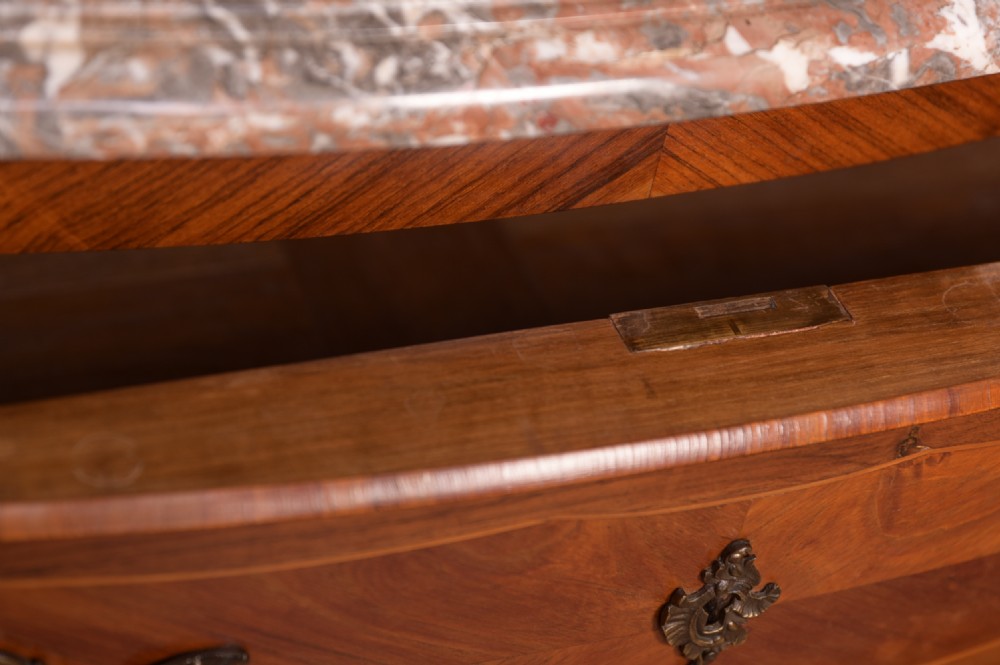 Superb 19th Century serpentine fronted Rosewood marble top Commode Chest View XI