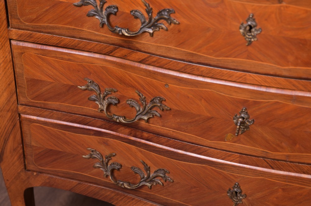 Superb 19th Century serpentine fronted Rosewood marble top Commode Chest View XXII