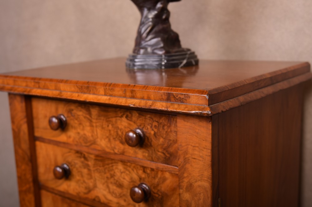 Fabulous Victorian burr Walnut Secretaire Wellington chest View V