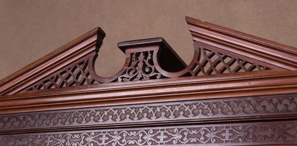 Quality Edwardian Chinese Chippendale Bookcase on Stand  View XIV