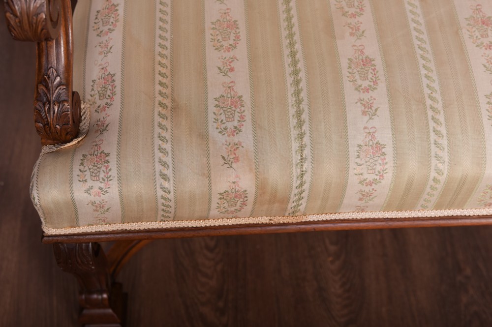 Stunning Quality carved walnut settee  View III