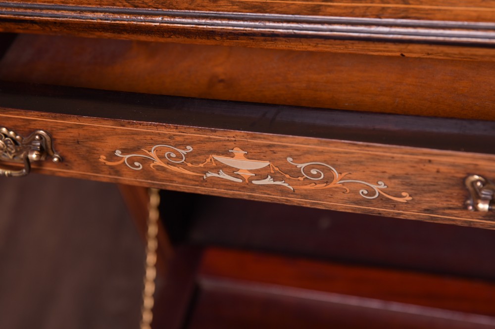 Unusual Edwardian Inlaid Rosewood Davenport  View X