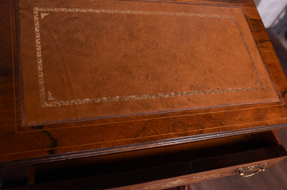 Unusual Edwardian Inlaid Rosewood Davenport  View XVII