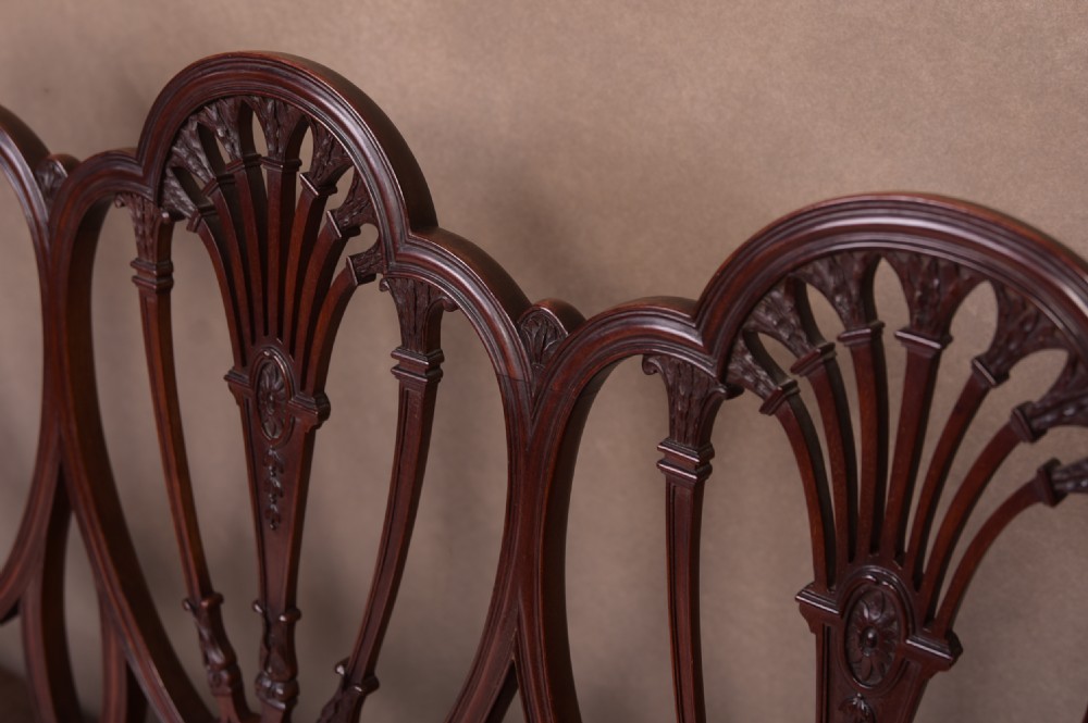 Edwardian Mahogany Hepplewhite revival Settee  View III