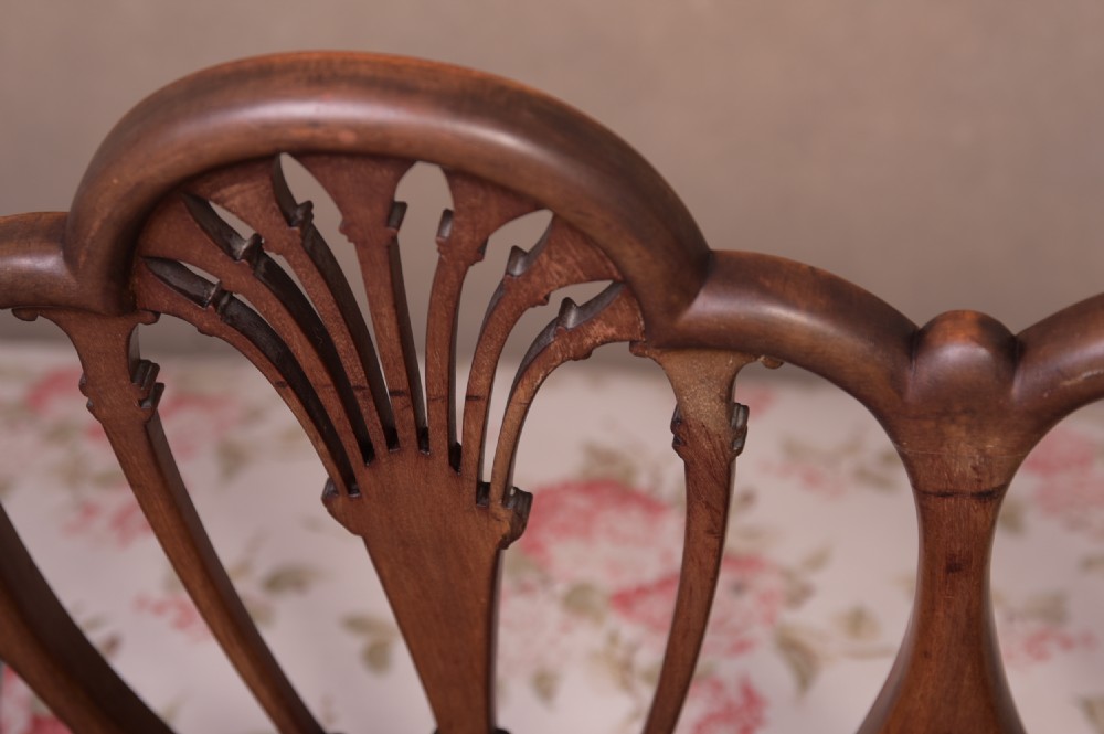 Edwardian Mahogany Hepplewhite revival Settee  View XI