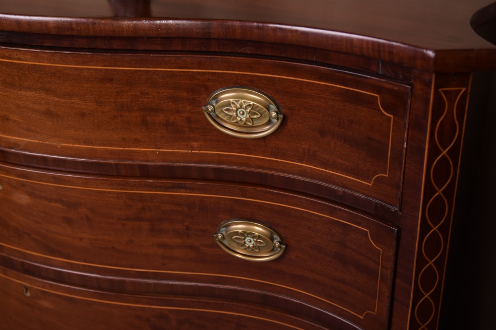 Fantastic Georgian Mahogany Serpentine inlaid Chest of Drawers View III