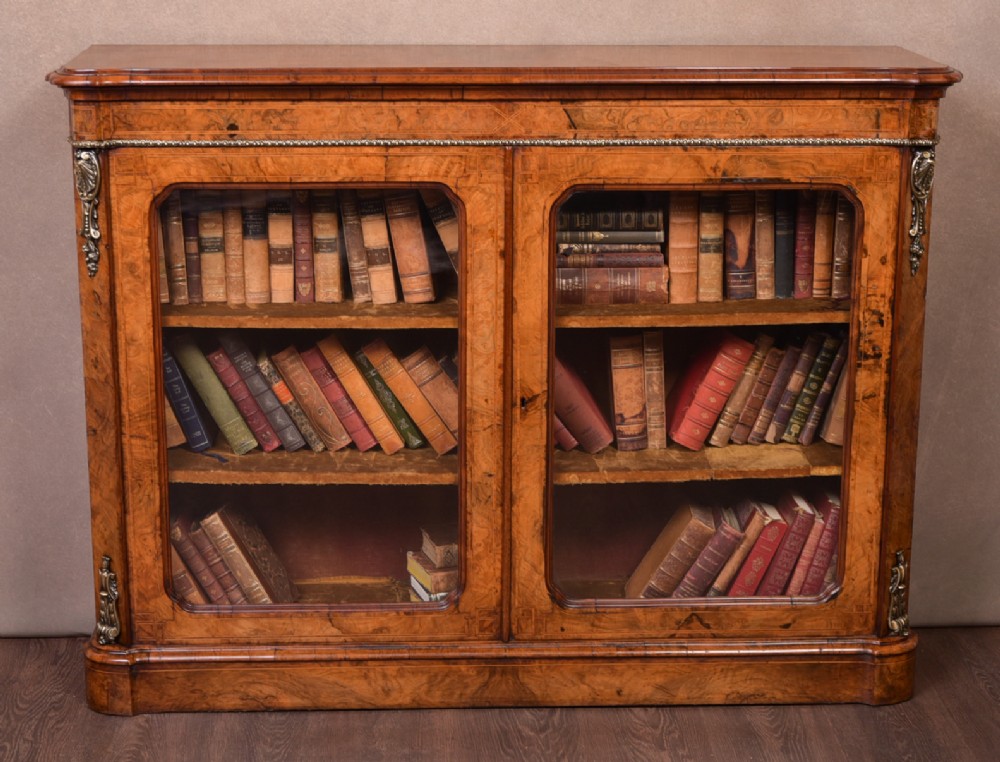 Superb Victorian Walnut 2 door bookcase 