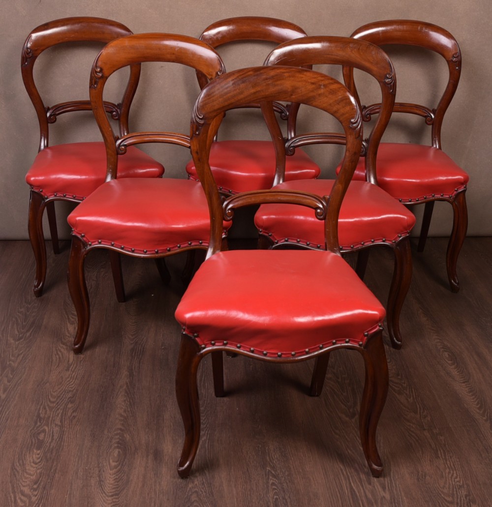 Quality Victorian set of six Mahogany hoop back dining chairs 