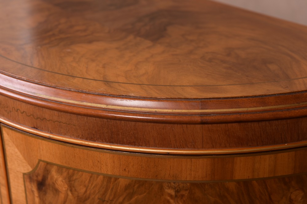 Walnut Chinoiserie Bow front Cocktail Cabinet  View X