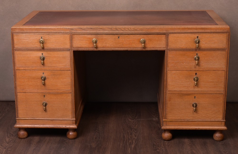 Quality Light Oak Knee hole desk 