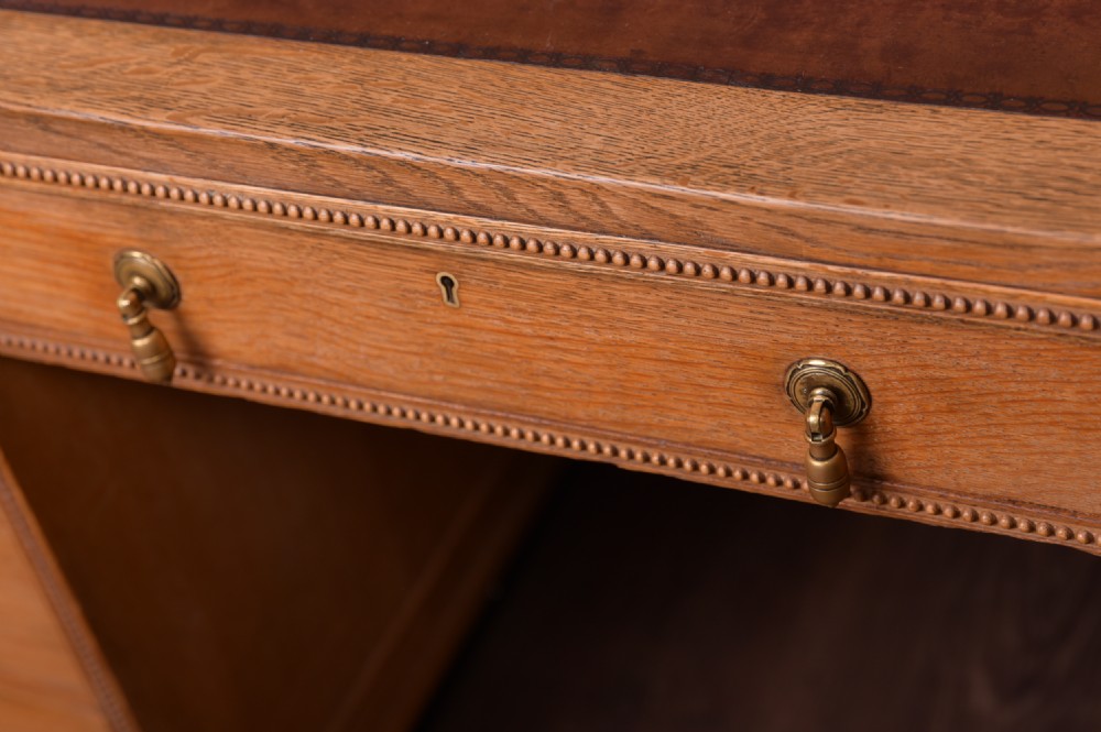 Quality Light Oak Knee hole desk  View II