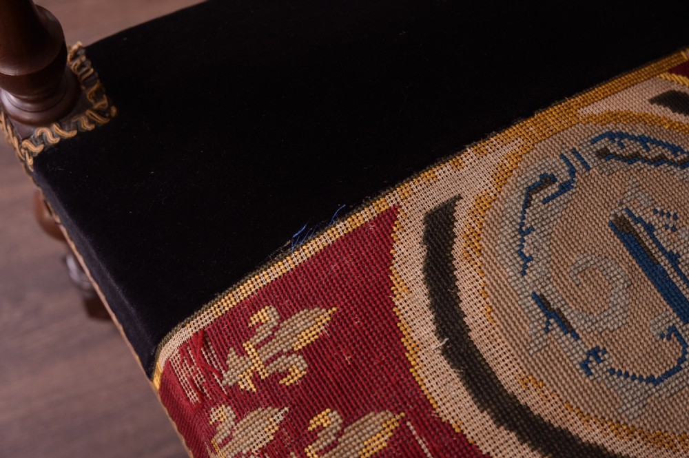 Unusual 19th Century Walnut and tapestry arm chair  View XI