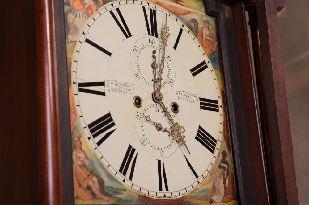 Victorian Scottish Mahogany longcase grandfather clock by J Purdy of Carluke View IX