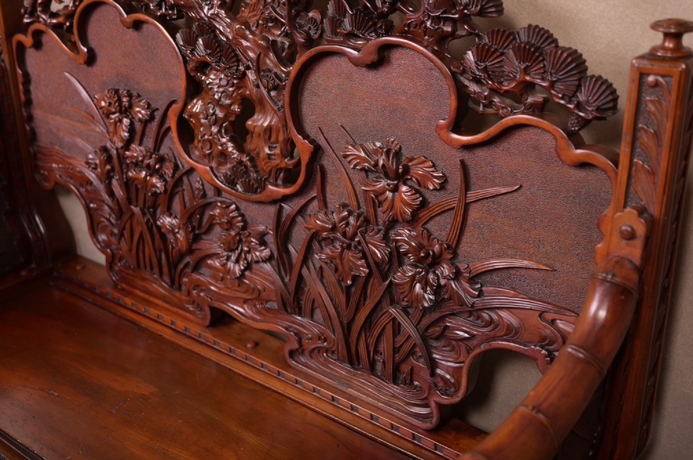 Superb Japanese carved Bench View VII