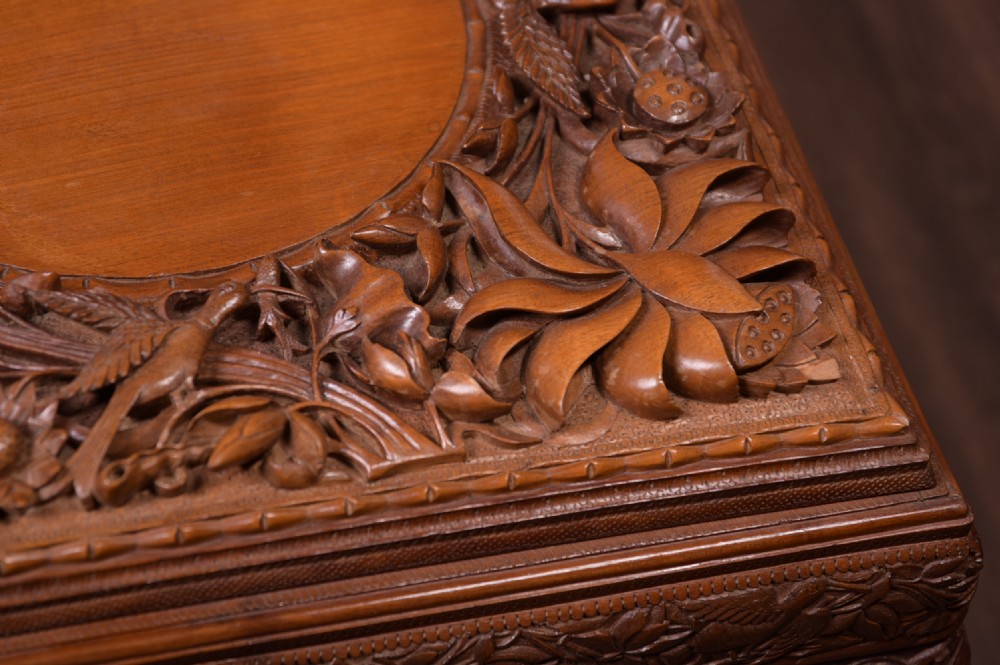 Fantastic 19th Century carved fish bowl planter stand  View III