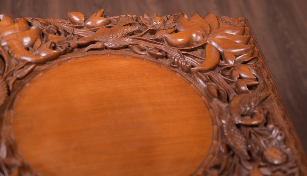 Fantastic 19th Century carved fish bowl planter stand  View IV