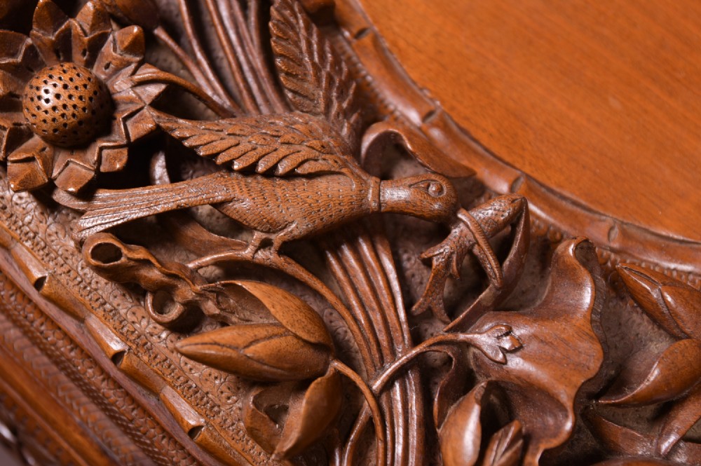 Fantastic 19th Century carved fish bowl planter stand  View X