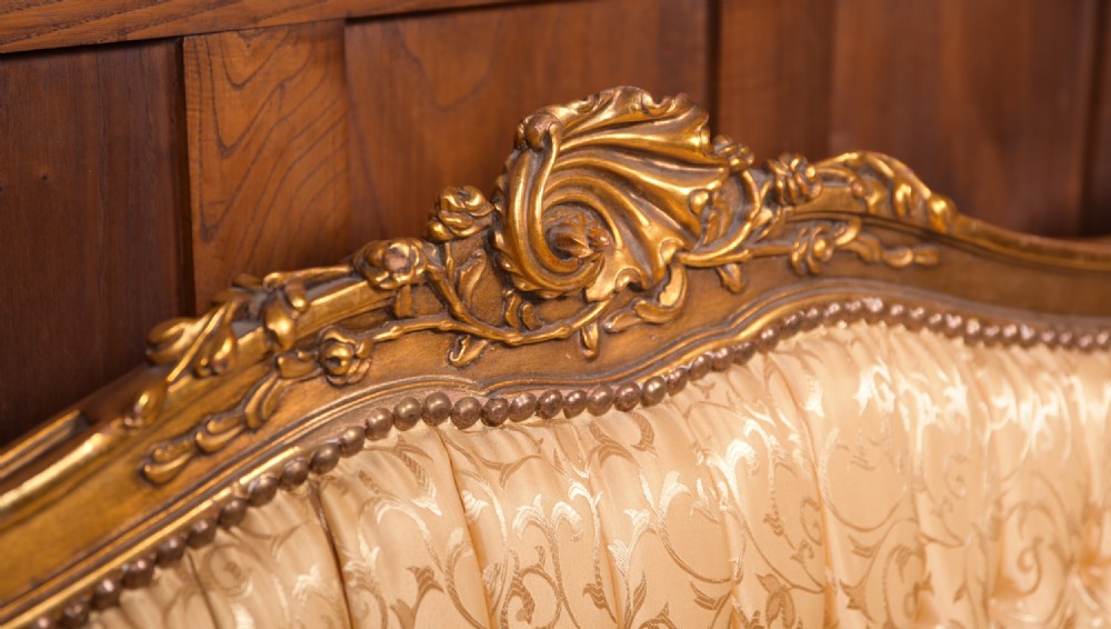 Carved Gilt Wood Parlour Settee  View II