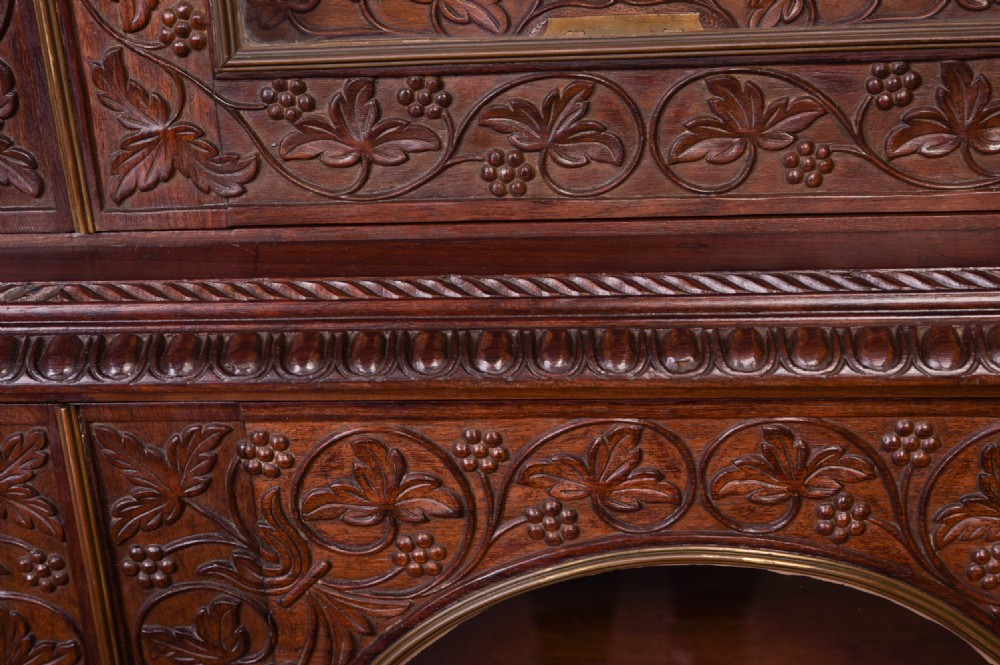 Superb carved colonial wood 2 part Cabinet View IV