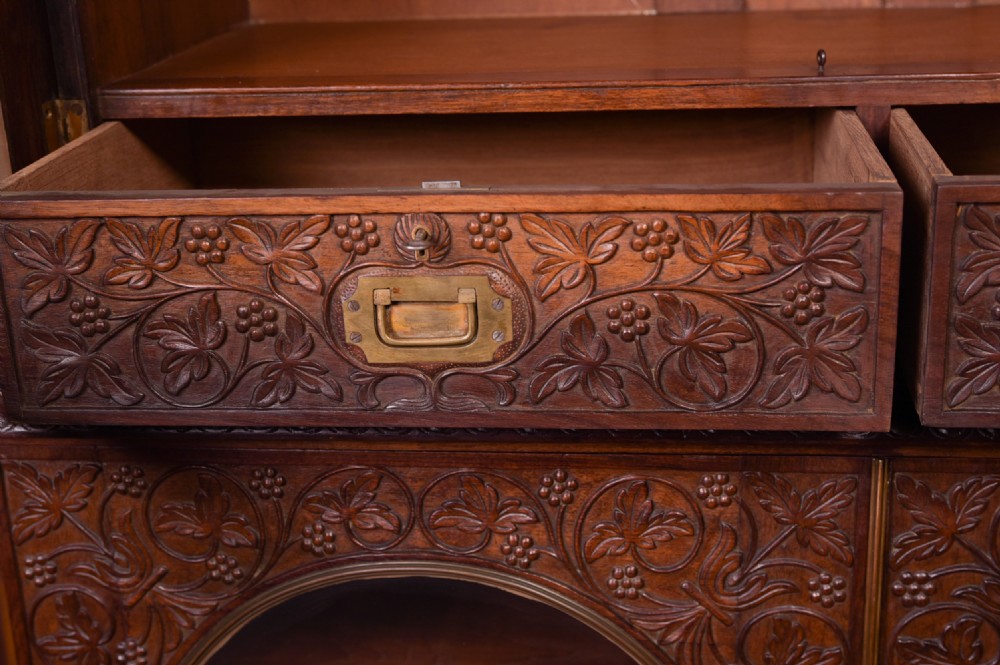 Superb carved colonial wood 2 part Cabinet View XIII