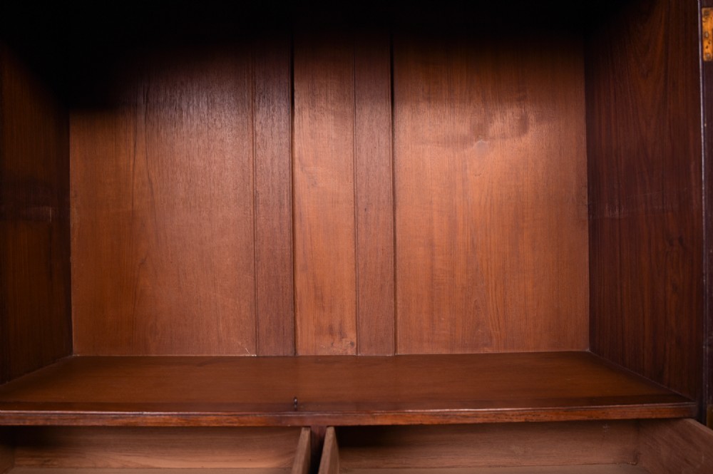 Superb carved colonial wood 2 part Cabinet View XV