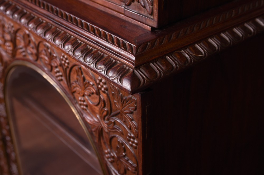 Superb carved colonial wood 2 part Cabinet View XXII