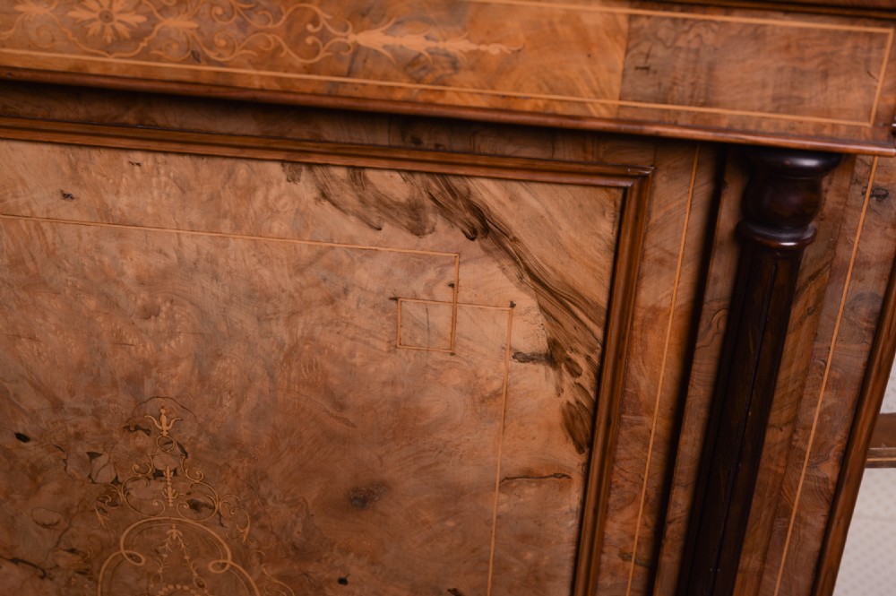 Victorian Inlaid Walnut credenza  View XI