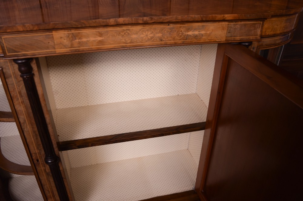 Victorian Inlaid Walnut credenza  View XIV