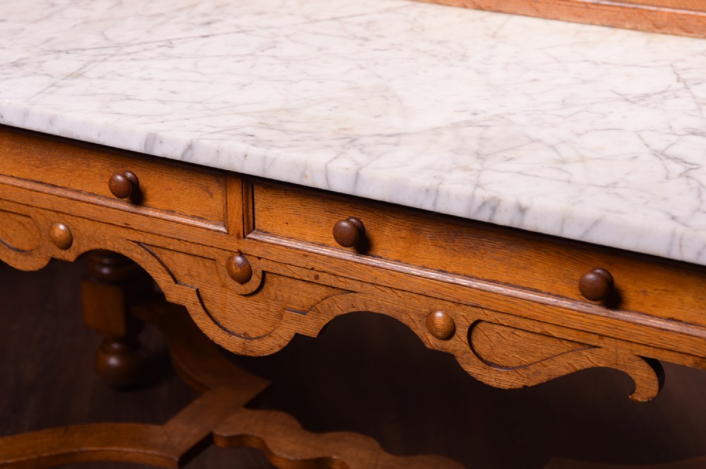 Stunning pair of Victorian Country House Oak Side Tables  View II