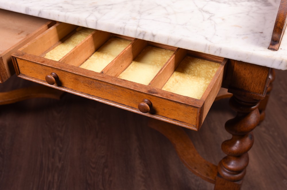 Stunning pair of Victorian Country House Oak Side Tables  View V
