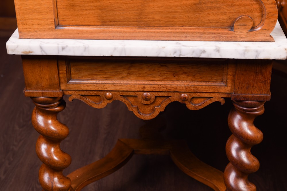 Stunning pair of Victorian Country House Oak Side Tables  View XIV