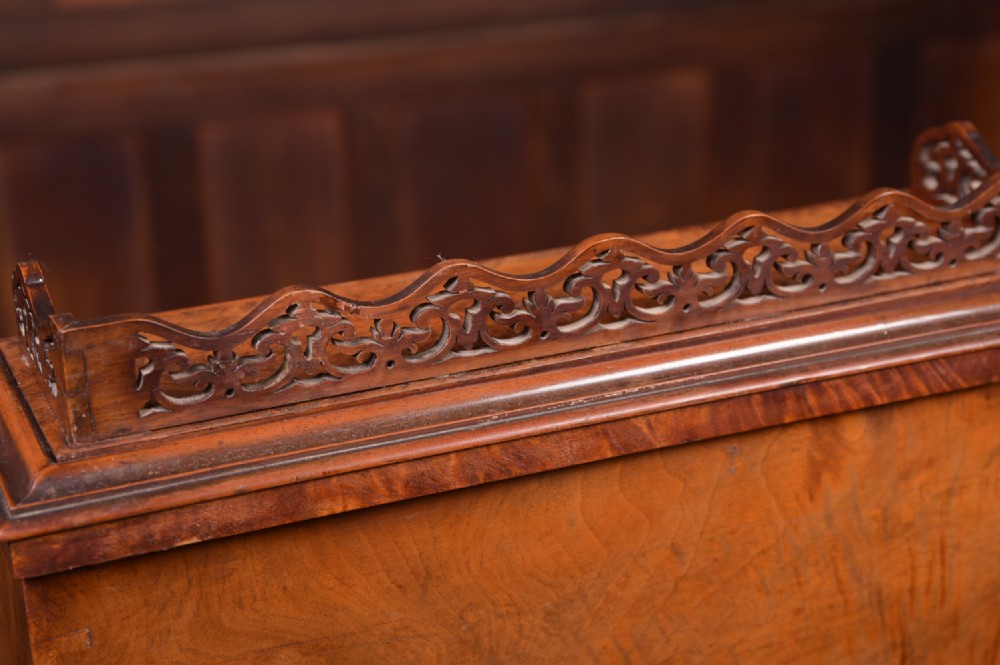 Superb Victorian Burr Walnut Piano top Pop Up Davenport  View XV