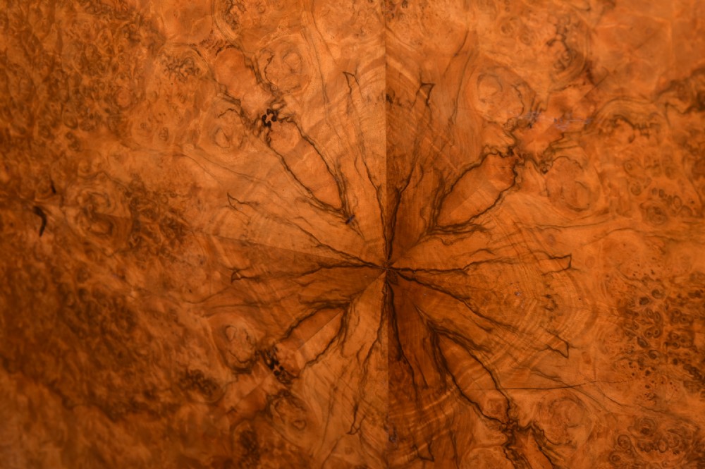 Outstanding Burr Walnut Snap top Table  View II
