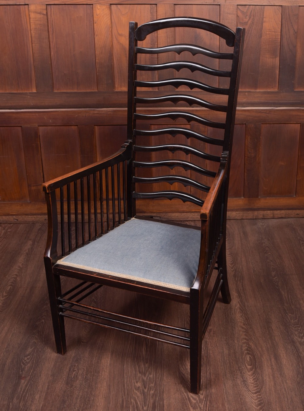 Fantastic Arts and crafts ladder back armchair 