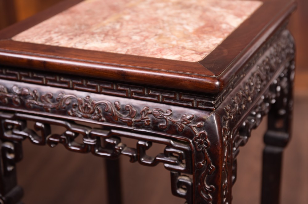 19th Century Chinese rosewood vase stand  View III