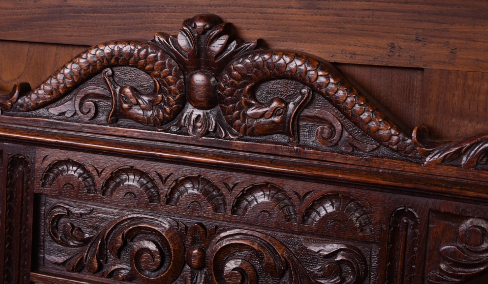 19th Century Carved oak arm chair  View III