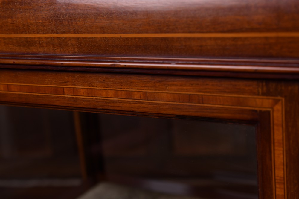 Elegant Edwardian inlaid Mahogany centre display cabinet  View II