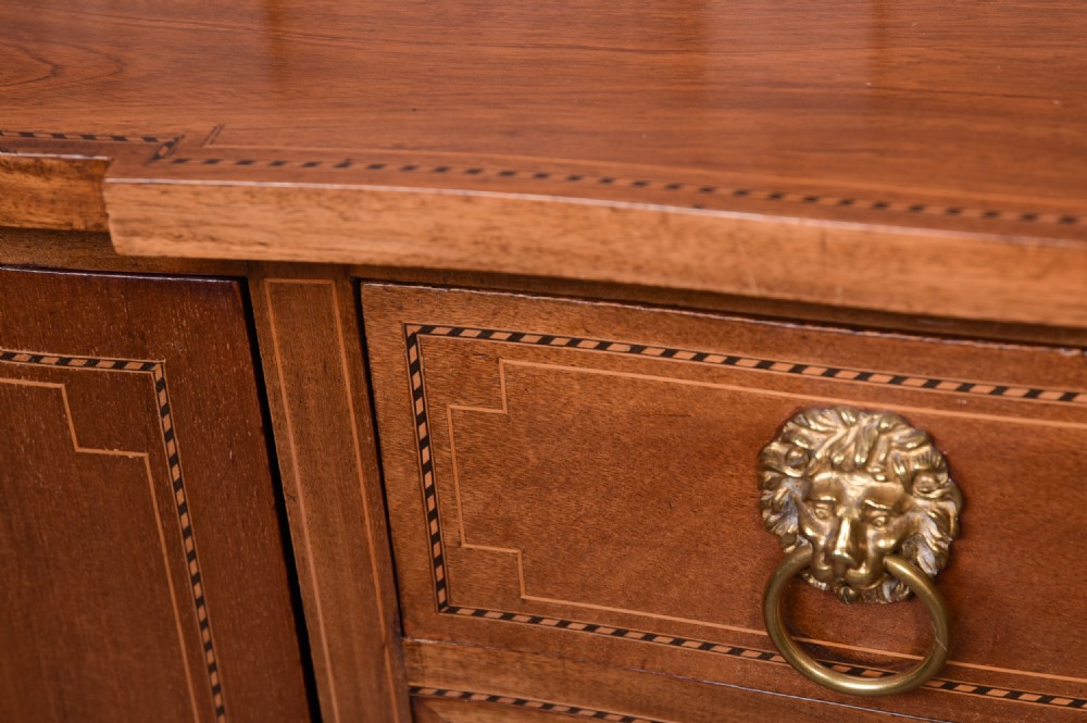 Neat proportioned Edwardian inlaid Mahogany sideboard View IV